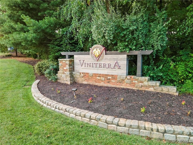 view of community sign