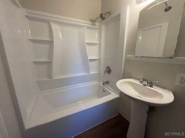 bathroom featuring washtub / shower combination