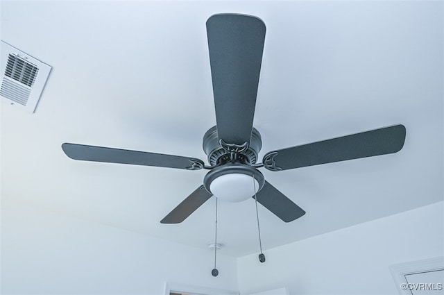 interior details with ceiling fan