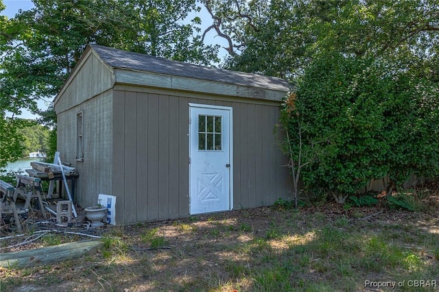 view of shed