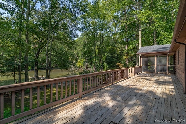 deck featuring a sunroom