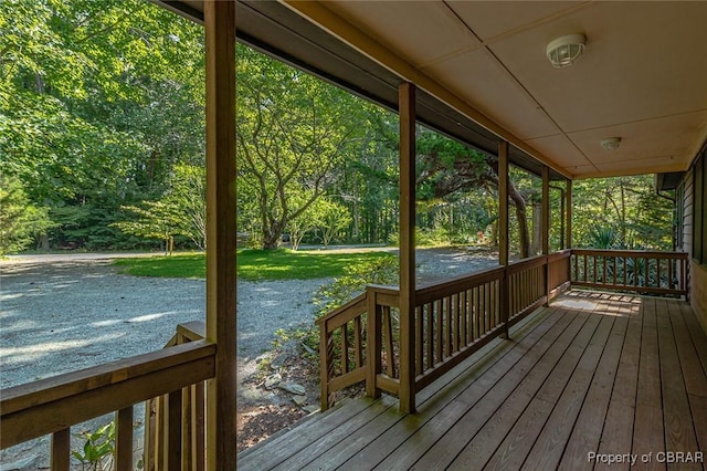 deck with a porch