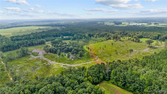 aerial view with a wooded view