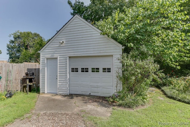 view of garage