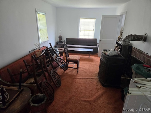 interior space featuring carpet floors