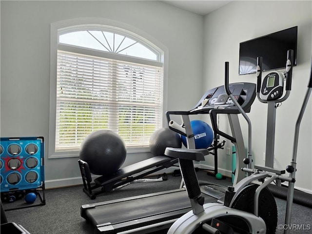 3323 Rock Creek Villa Dr, Quinton, VA 23141 - exercise room featuring baseboards