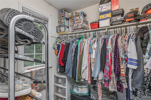 view of walk in closet