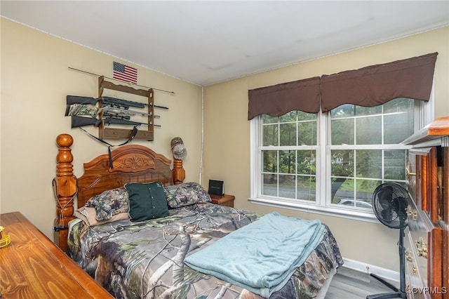 bedroom featuring hardwood / wood-style flooring