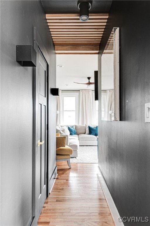 hall featuring light hardwood / wood-style floors