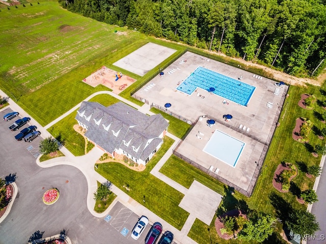 birds eye view of property