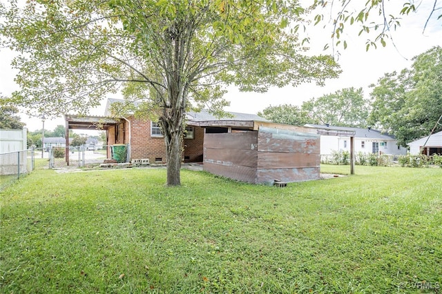 view of yard with fence