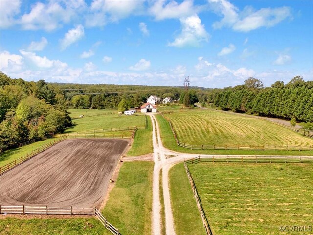 drone / aerial view featuring a rural view