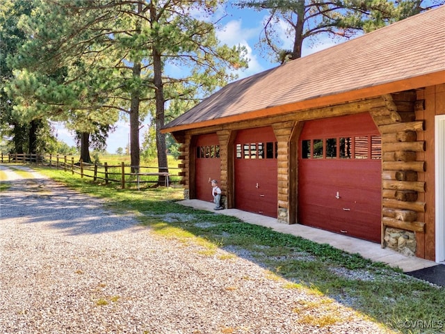 view of garage