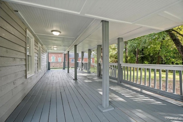 deck with a porch