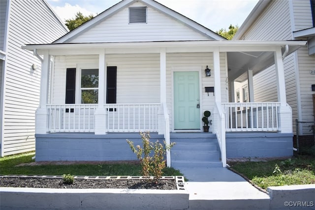 bungalow-style house with covered porch