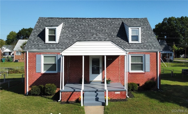 view of front of home with a front yard