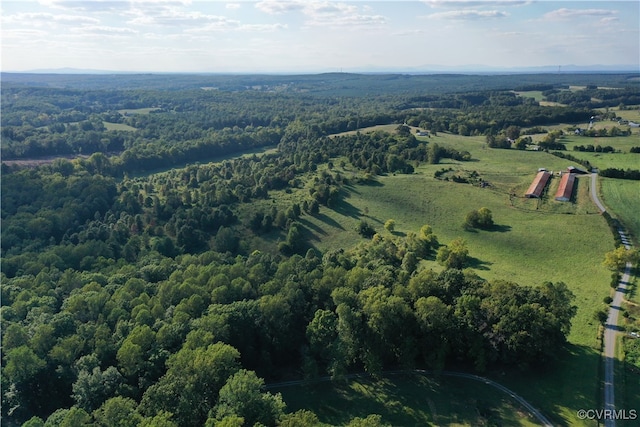 aerial view featuring a rural view