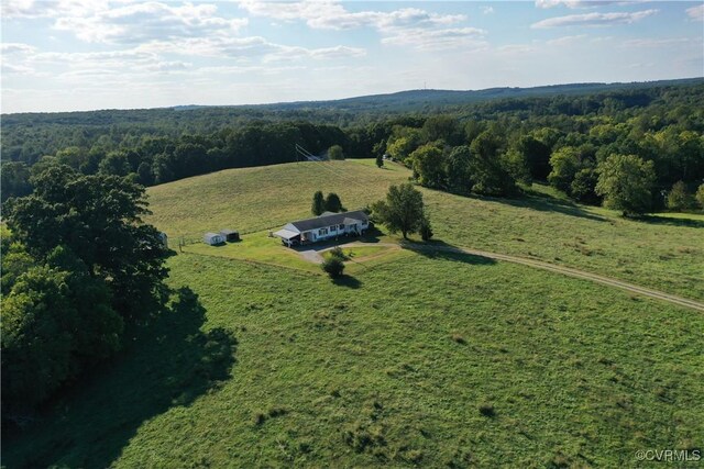 288 Cole Comfort Rd, Dillwyn, VA 23936 - drone / aerial view featuring a rural view and a forest view