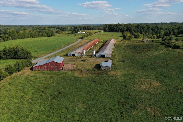 bird's eye view featuring a rural view