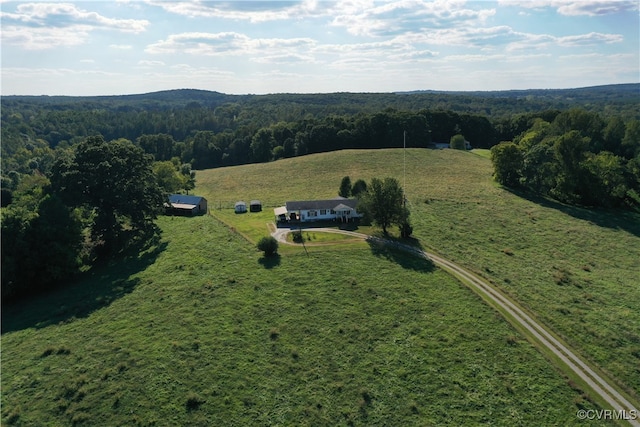 drone / aerial view featuring a rural view