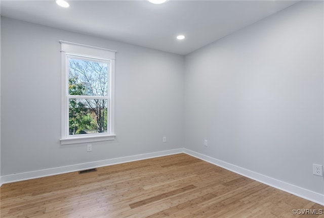 empty room featuring light wood-type flooring