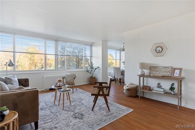 interior space with hardwood / wood-style floors