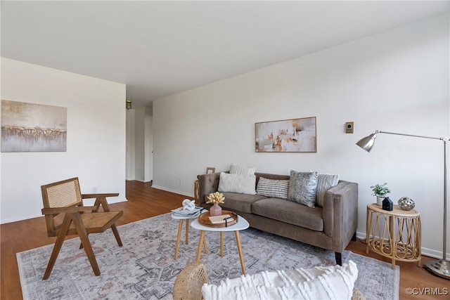 living room featuring light hardwood / wood-style floors