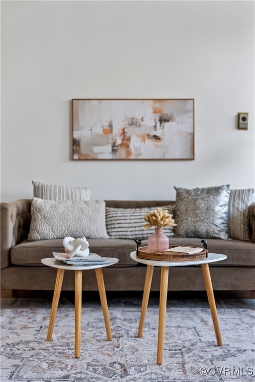 living room featuring breakfast area