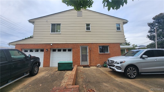 exterior space featuring a garage