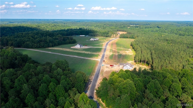 drone / aerial view with a rural view