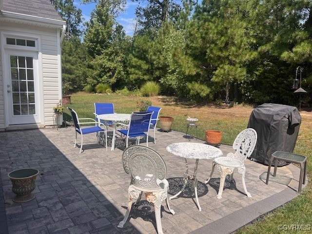 view of patio featuring area for grilling