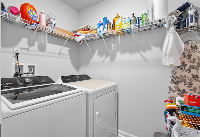 laundry area featuring separate washer and dryer