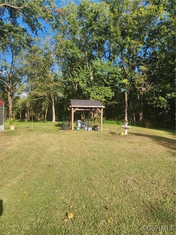 view of yard featuring a gazebo