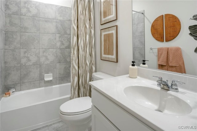 15436 Greenhart Dr, Chesterfield, VA 23832 - bathroom with toilet, shower / bath combination with curtain, and vanity
