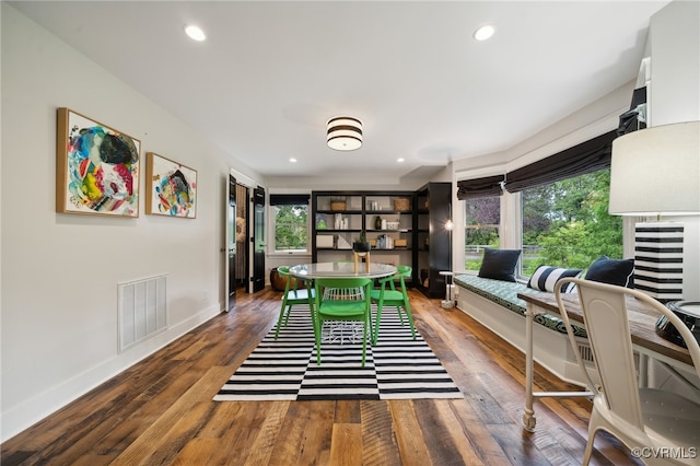 office area featuring hardwood / wood-style floors and plenty of natural light