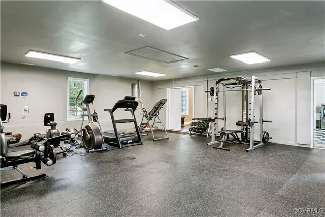 4048 Broad Street Rd, Gum Spring, VA 23065 - gym featuring healthy amount of natural light and attic access
