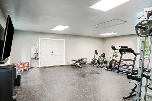 4048 Broad Street Rd, Gum Spring, VA 23065 - workout area featuring attic access