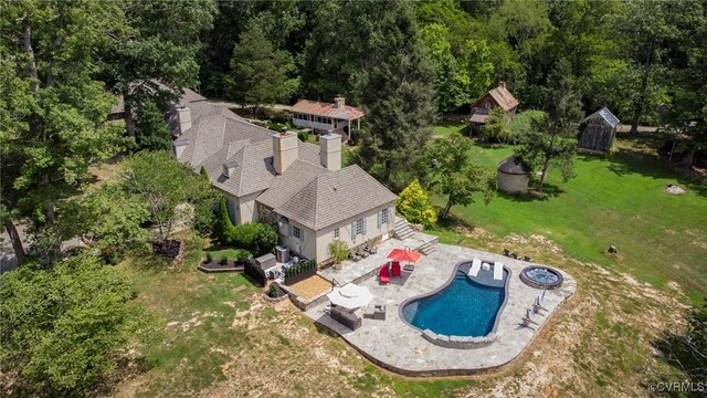 4048 Broad Street Rd, Gum Spring, VA 23065 - aerial view of property and surrounding area with a pool