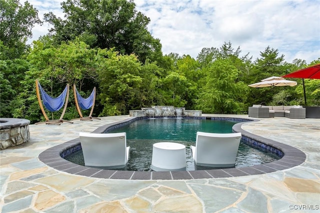 4048 Broad Street Rd, Gum Spring, VA 23065 - outdoor pool with a patio and an outdoor hangout area