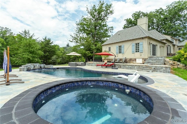 4048 Broad Street Rd, Gum Spring, VA 23065 - view of pool featuring a patio and a pool with connected hot tub