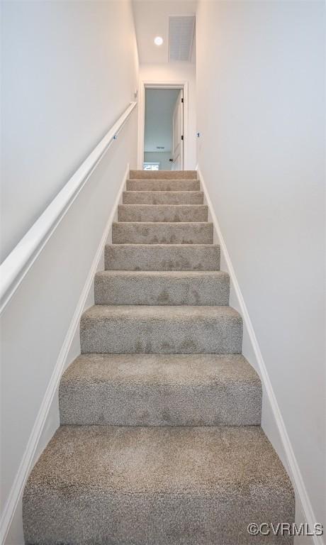 246 American Dr, Ruther Glen, VA 22546 - staircase featuring carpet