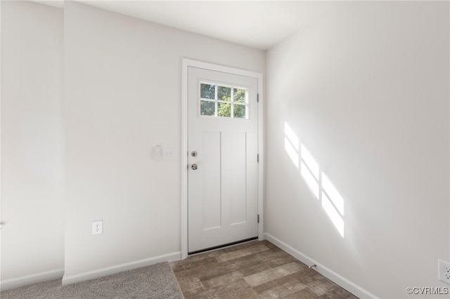 entryway featuring hardwood / wood-style flooring