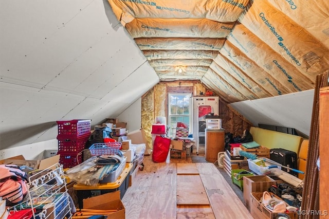 view of unfinished attic