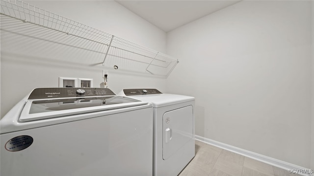 laundry area featuring washer and dryer