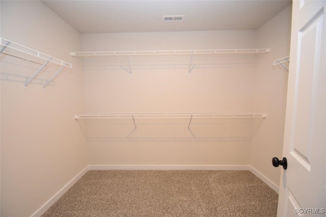 walk in closet featuring carpet