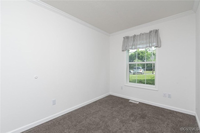 751 Jones St, Petersburg, VA 23803 - spare room featuring ornamental molding and dark colored carpet