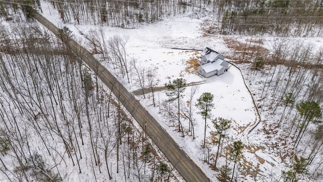 view of snowy aerial view