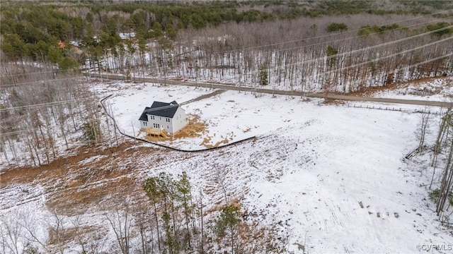 view of snowy aerial view