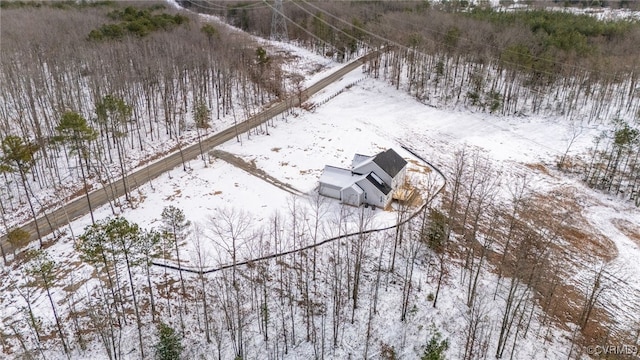 view of snowy aerial view