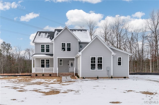 view of front of property featuring covered porch